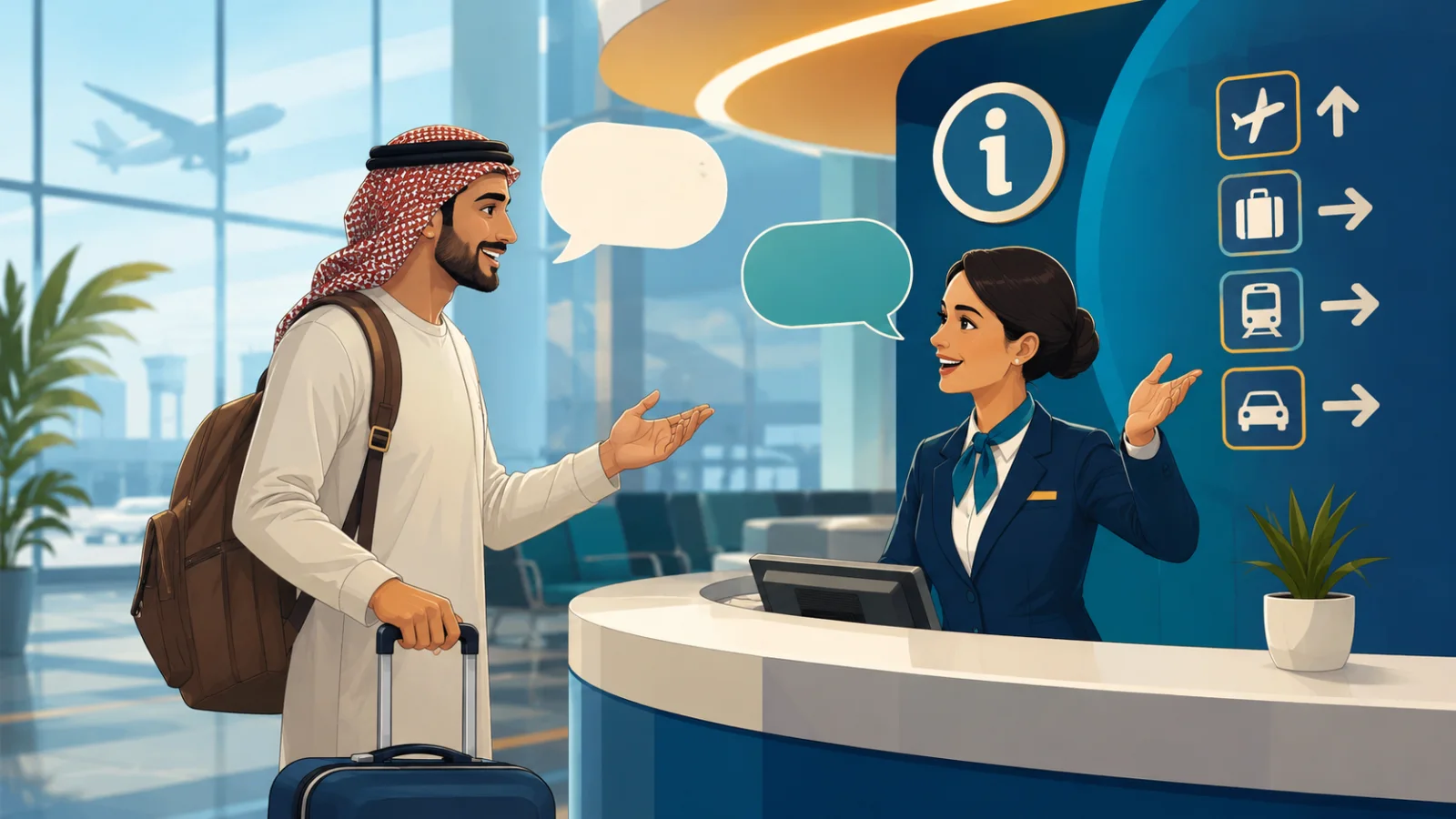 الإنجليزية في السفر: 25 جملة للمطار والفندق والمواصلات