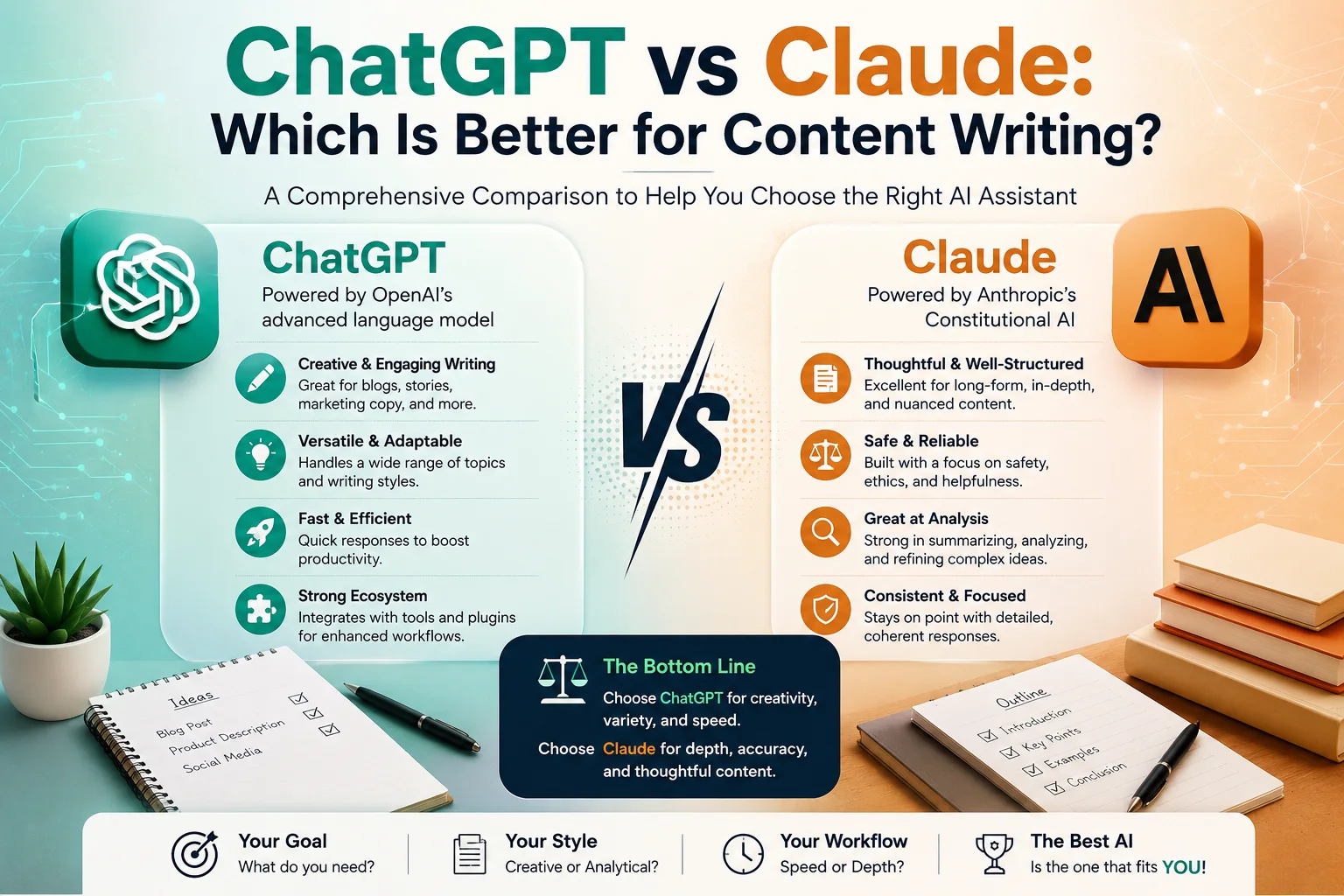 ChatGPT vs Claude: أيهما أفضل لكتابة المحتوى؟