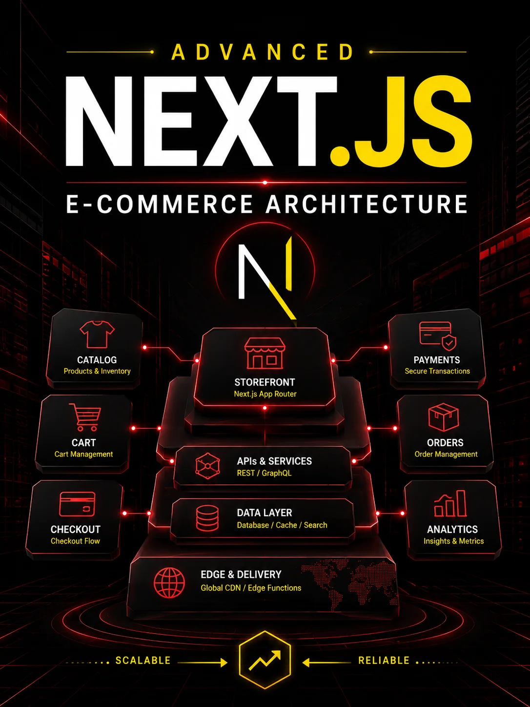 معمارية التجارة الإلكترونية المتقدمة في Next.js