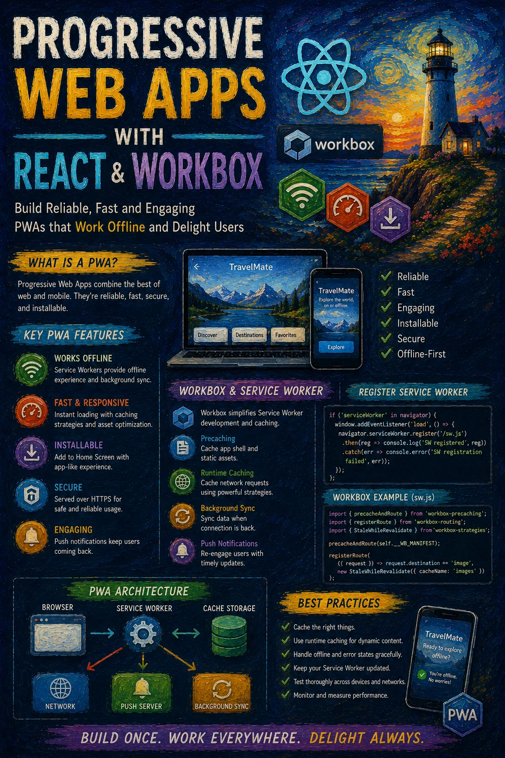تطبيقات الويب التقدمية مع React وWorkbox